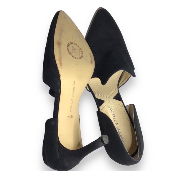 Adrienne Vittadini Nicolo Black Suede 4" D'Orsay Dress Heels - 7.5M - Picture 3 of 12